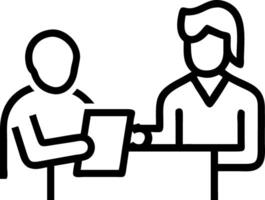 Female lawyer or financial advisor consulting older male client investor showing documents at meeting Two mature business executive colleagues discussing account paperwork report vector