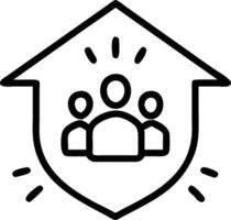 Family Centric Security A glowing house icon with family related safety metrics representing family centric security in a digital security system Set 3 vector