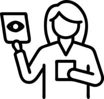 Experienced female leader holding tablet in office setting verifying data shaping visions Glass reflection captures her drive vector