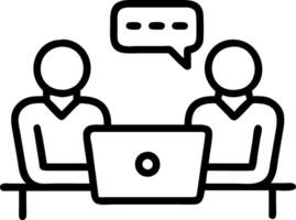 Executives collaborating on laptop dissecting financial data forging strategic blueprint for corporate advancement in meeting vector