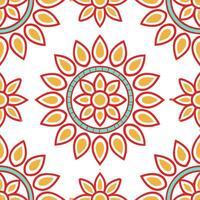 Ethnic patterns seamless design with hand drawn motifs and vibrant contrasting colors for a playful artistic cultural theme vector
