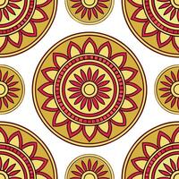 Ethnic graphics seamless pattern with symbolic cultural motifs and rich color palettes for a meaningful design vector