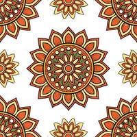 Ethnic graphics seamless pattern with intricate mandala designs and rich color palettes for a detailed cultural look Set 6 vector