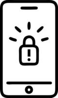 Error Notification A glowing red alert icon on a smartphone screen vector