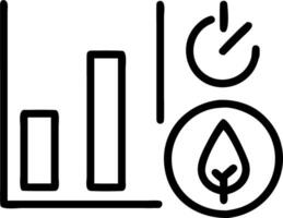 Energy Efficiency A glowing bar graph showcasing sustainability and energy saving metrics in a digital dashboard vector