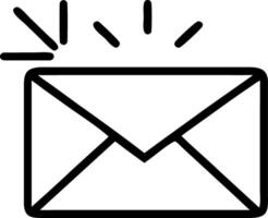 Email notification illustrated by a glowing email icon with a red alert indicating new messages in a digital communication setting vector
