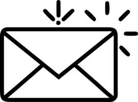 Email notification depicted by a glowing email icon with a red alert notification for new messages in a digital communication environment vector