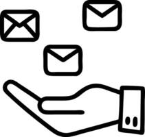 Email and task notification icons floating around a hand to represent smart notification systems in digital workflows Set 2 vector
