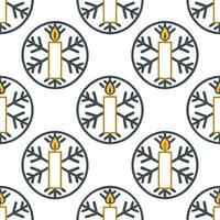 Elegant snowflake and candlelight seamless tile pattern with glowing winter ambiance vector