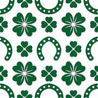 Elegant shamrocks and lucky charms seamless tile pattern with rich green tones vector