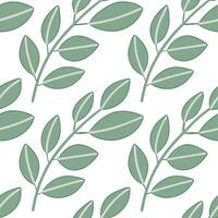 Elegant eucalyptus leaves seamless tile pattern with soft green hues and a relaxing spring atmosphere vector