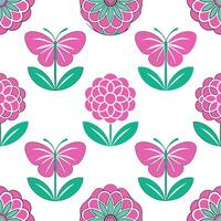 Elegant Easter peonies and butterflies seamless tile pattern with rich spring colors vector