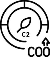 Eco friendly metrics digital circle with leaf icon and CO2 reduction statistics in a sustainability dashboard vector