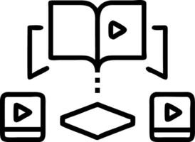 E learning platforms illustrated by a holographic display of books videos and online courses in an educational technology environment vector