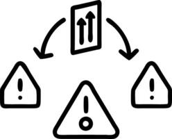 Dynamic hologram with red warning icons for financial risk management representing financial risk alert in a business setting vector