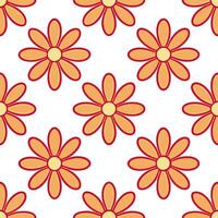 Dynamic summer flowers seamless pattern with flowing petals and bright energetic colors for lively summer visuals vector