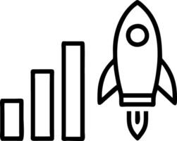 Digital transformation a rocket icon and a bar chart signifying innovation and growth vector