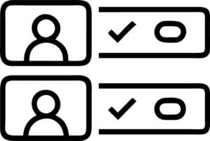 Digital panel with multiple approval buttons and user profiles representing data approval in a digital management system Set 2 vector