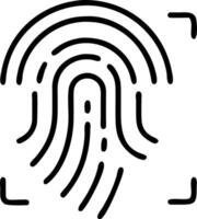 Digital fingerprint being scanned holographically symbolizing data protection and secure authentication processes vector