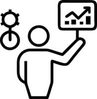 Digital holographic analysis tools in the hands of a professional focusing on business strategy vector