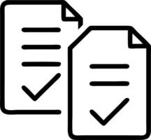 Digital checkmarks approving virtual documents to represent document workflow in modern offices vector