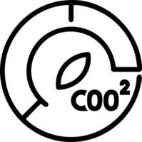 Digital circle with leaf icon and CO2 reduction statistics representing eco friendly metrics in a sustainability dashboard vector
