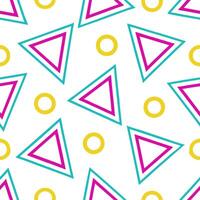 Design a seamless pattern featuring retro geometric shapes in bold contrasting colors for a vibrant 1980s aesthetic Set 2 vector