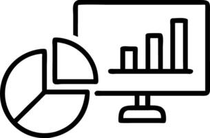Data visualization interactive pie and bar charts being customized on a virtual screen vector