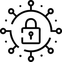 Data privacy lock glowing icon surrounded by digital data elements representing data privacy in a secure environment Set 2 vector
