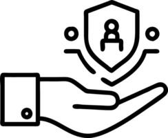 Cybersecurity Management Holographic shield and data encryption icons held in one hand representing cybersecurity management in a digital security interface Set 2 vector