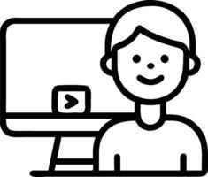 Cute African girl participates in distance learning via virtual online class conference with teacher tutor and peers studying together at home on computer Set 11 vector
