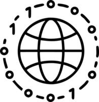 Cybersecurity represented by a globe surrounded by encryption symbols illustrating global online security measures and protection Set 4 vector