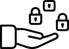 Cybersecurity locks illustrated by a hand interacting with floating lock icons symbolizing data security within a digital protection scenario vector