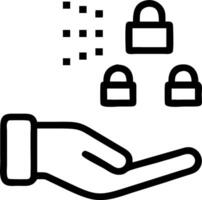 Cybersecurity locks depicted by a hand interacting with floating lock icons symbolizing data security in a digital protection scenario vector