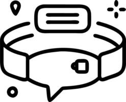 Customer support holographic headset with chat and call icons hovering around it in a service center vector