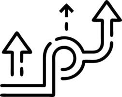 Customer journey depicted by a glowing holographic flowchart path with upward arrows symbolizing progression within a business strategy vector