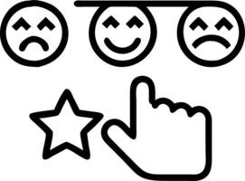 Customer feedback collection depicted by star ratings and smiley faces adjacent to a hand holding a feedback device or form for customer input vector