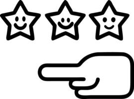 Customer feedback collection depicted by star ratings and smiley faces adjacent to a hand holding a feedback device or form for customer input Set 4 vector