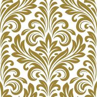 Create a seamless pattern with Baroque scrollwork and acanthus leaves in gold and cream hues vector