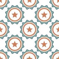 Craft seamless pattern featuring vintage banners mosaic tile layouts dynamic color palette isolated elements vector