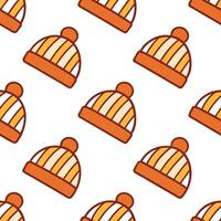 Cozy autumn knitted blanket seamless tile pattern with warm colors and textured details vector