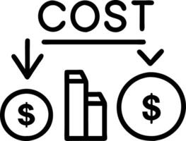 Cost analysis illustrated by coins and holographic cost breakdown data hovering over a financial table in a modern office environment vector