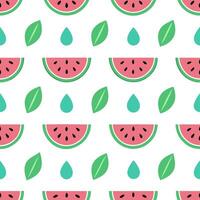 Cool and refreshing watermelon mint seamless tile pattern with a splash of green and pink hues vector