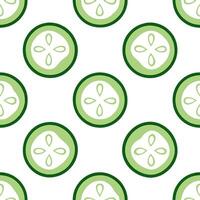 Cool cucumber seamless tile pattern with green tones perfect for a refreshing summer vibe vector