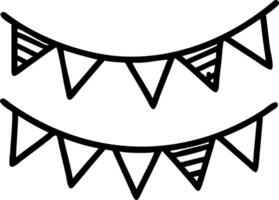 Colorful triangular flags hanging on strings isolated against transparent background ideal for festive or decorative use Set 8 vector