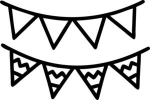 Colorful triangular flags hanging on strings isolated against transparent background ideal for festive or decorative use Set 2 vector