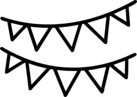 Colorful triangular flags hanging on strings isolated against transparent background ideal for festive or decorative use vector
