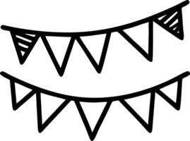 Colorful triangular flags hanging on strings isolated against transparent background ideal for festive or decorative use Set 4 vector