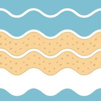 Coastal summer waves seamless pattern with sandy textures and ocean foam for realistic beach visuals vector