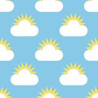 Clear blue sky seamless tile pattern with soft clouds and bright sunlight symbolizing a new day in spring vector